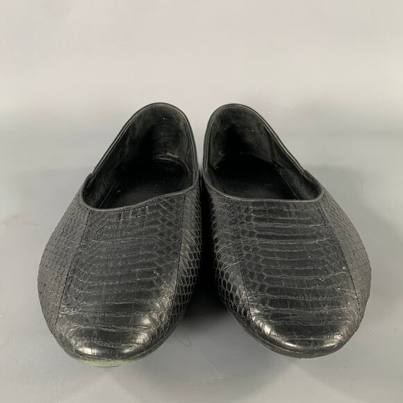 HAIDER ACKERMANN Size 8 Black Snake Leather Loafers main image 8